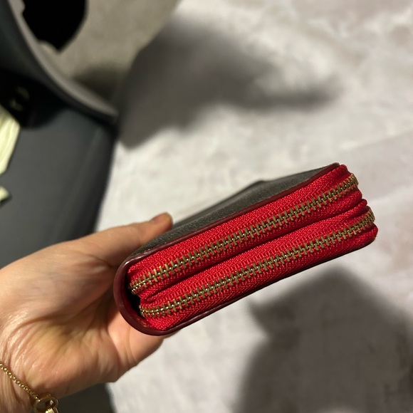 Coach Brown and Red Leather Wallet - Picture 4 of 8